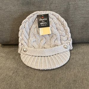 Michael Kors Cable Knit Hat, Gray with Silver Accents NWT